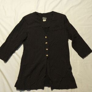 Vintage Whirlaway Frocks Black Polka Dot Button Up
